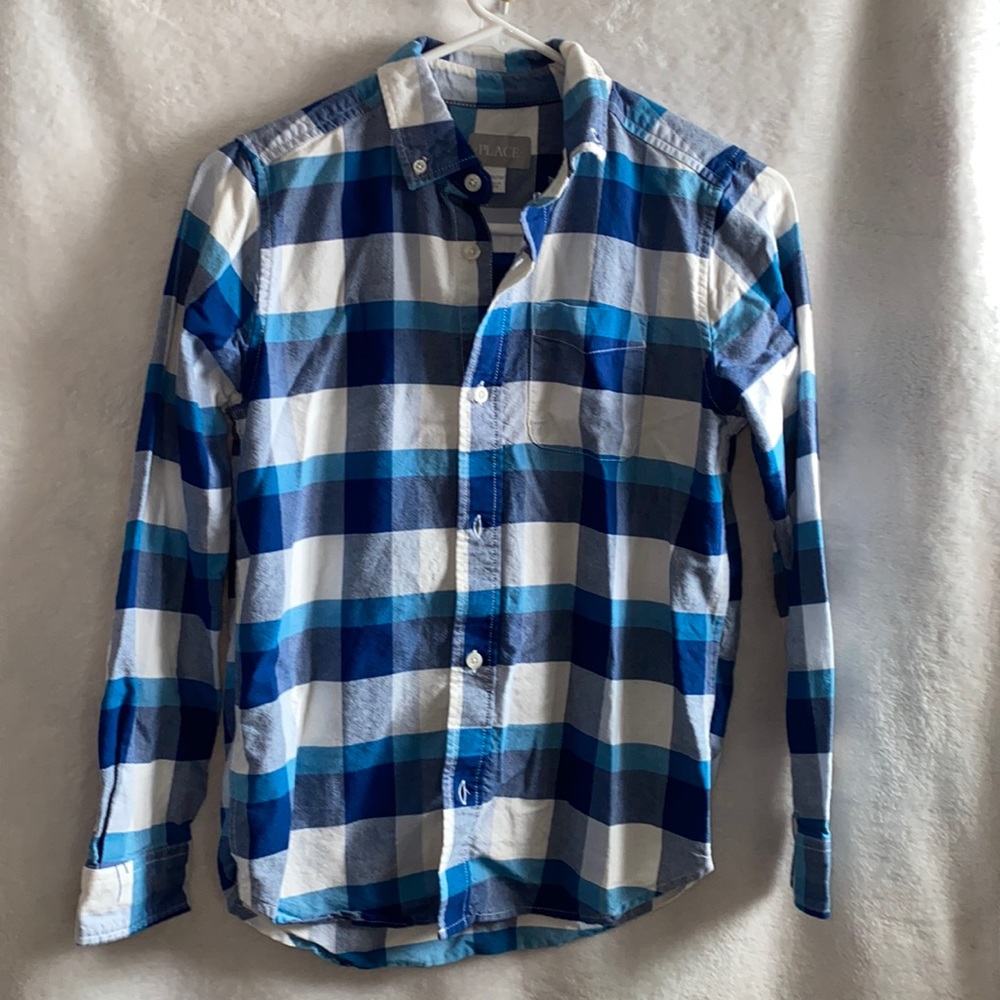 Children’s Place boys plaid button down (L 10-12)
